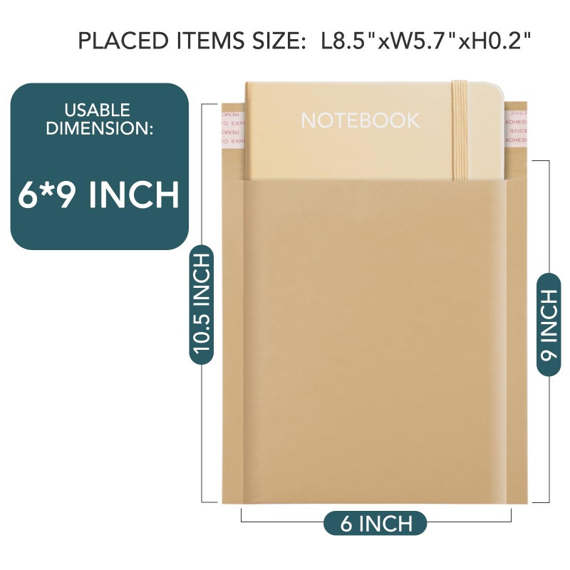 Metronic Kraft Bubble Mailers 6x10 Inch 50Pack Padded Envelopes, Self-Seal Bubble Envelopes, Mailing Envelopes, Packaging for Small Business, Bulk Mailers, Kraft Brown, Bubble Mailers Usable Size 6x9 - Image 2